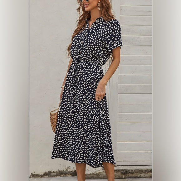 women's summer polka dot suspender dress